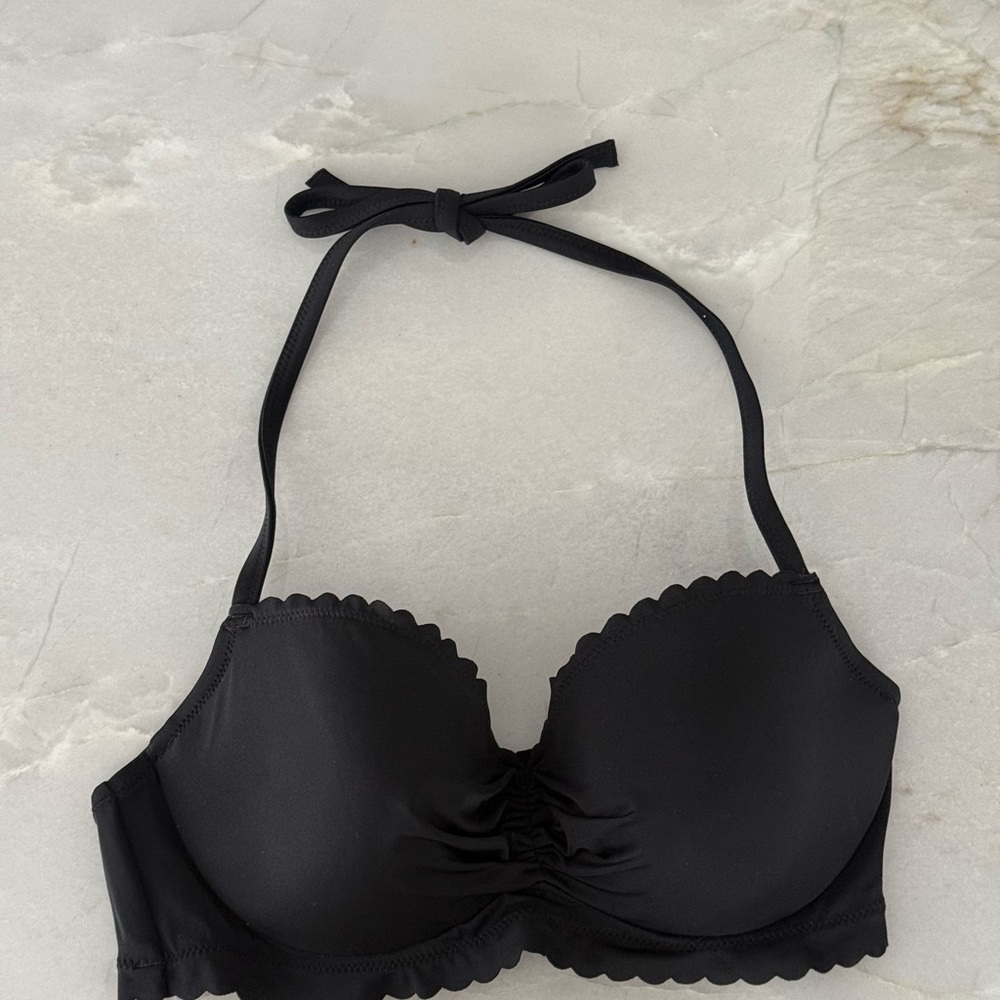 Black Halter Neck Bikini Top